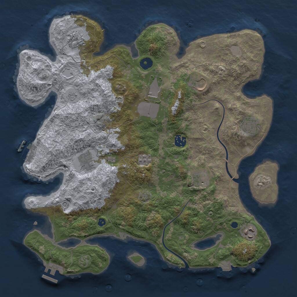 Rust Map: Procedural Map, Size: 3700, Seed: 2010360, 15 Monuments