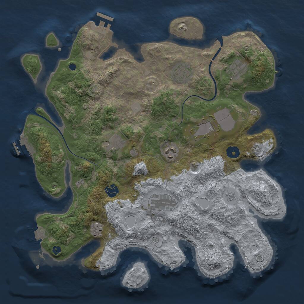 Rust Map: Procedural Map, Size: 3550, Seed: 937119, 14 Monuments