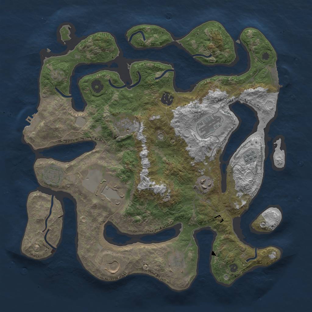 Rust Map: Procedural Map, Size: 3750, Seed: 8973425, 17 Monuments