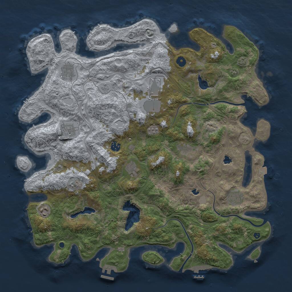 Rust Map: Procedural Map, Size: 4500, Seed: 5068857, 15 Monuments