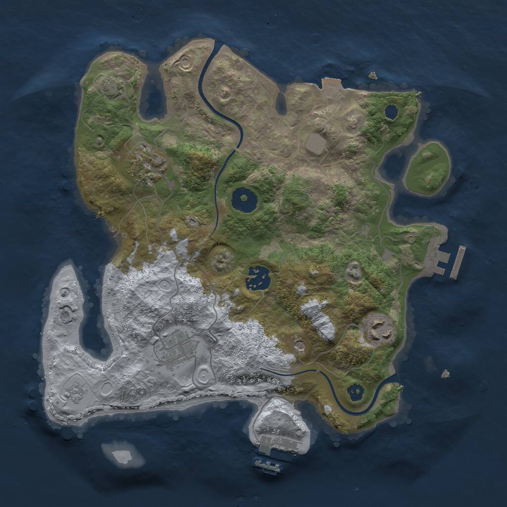 Rust Map: Procedural Map, Size: 3000, Seed: 65465181, 10 Monuments