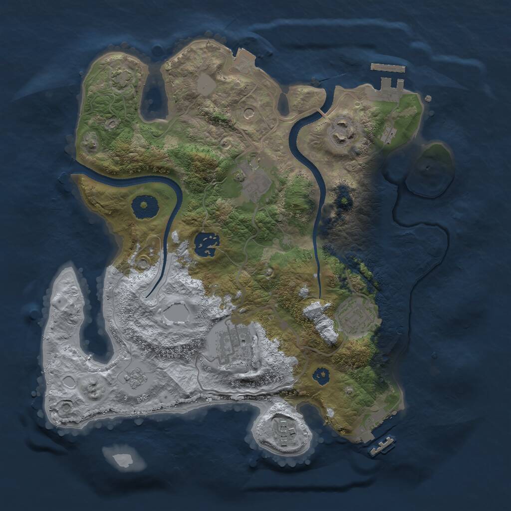 Rust Map: Procedural Map, Size: 3000, Seed: 65465181, 12 Monuments