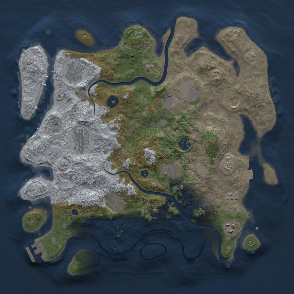 Rust Map: Procedural Map, Size: 3700, Seed: 5709059, 14 Monuments