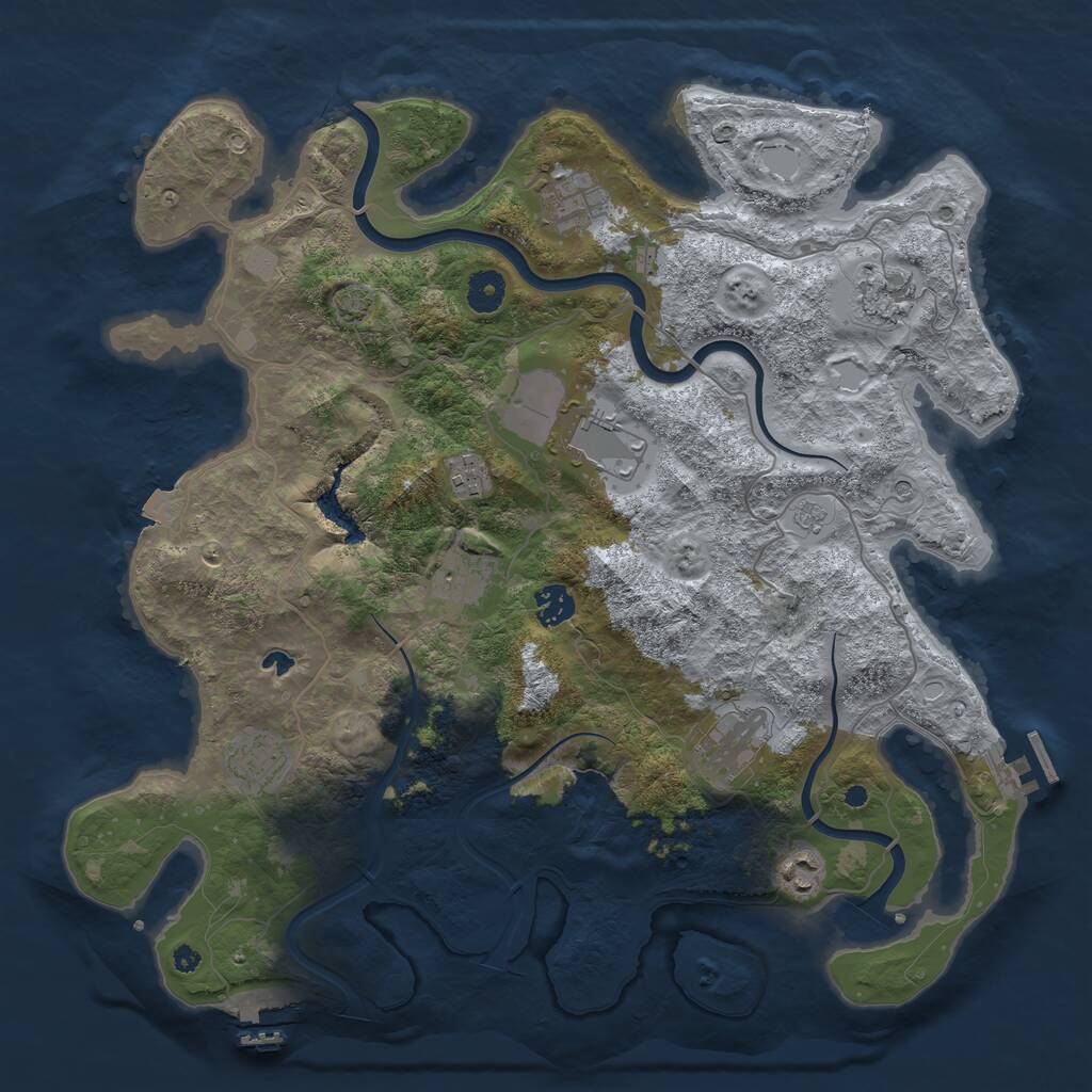 Rust Map: Procedural Map, Size: 4000, Seed: 67029, 15 Monuments