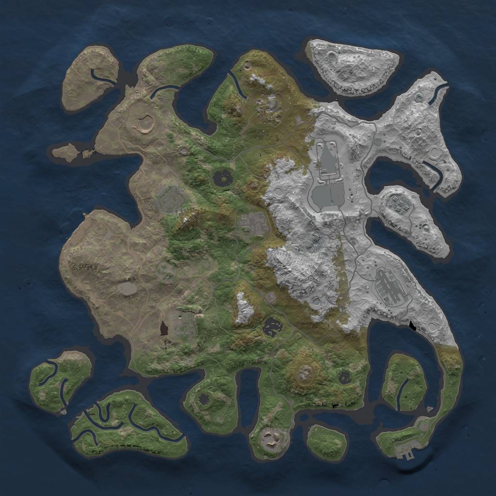 Rust Map: Procedural Map, Size: 4000, Seed: 67029, 18 Monuments