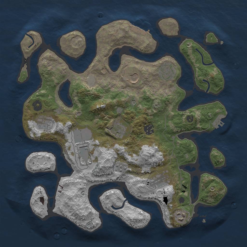 Rust Map: Procedural Map, Size: 3550, Seed: 534136, 17 Monuments