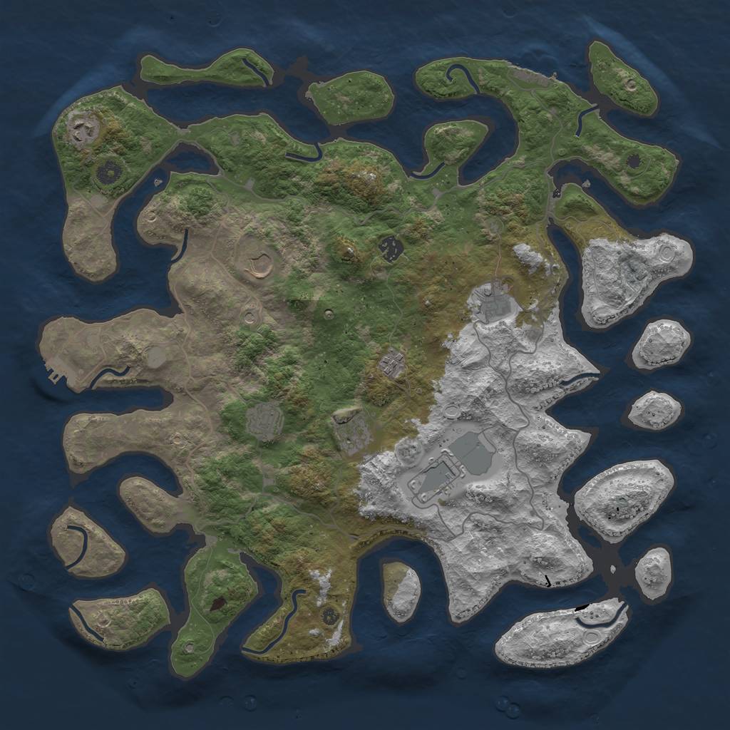 Rust Map: Procedural Map, Size: 4500, Seed: 3260093, 16 Monuments