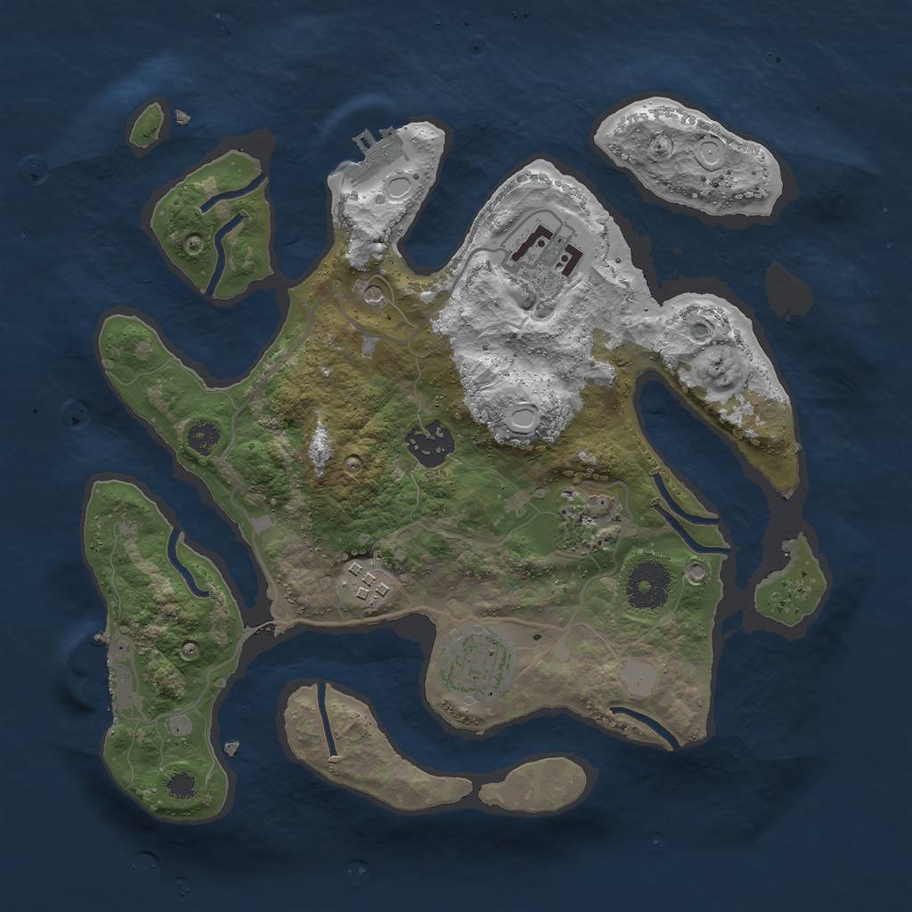 Rust Map: Procedural Map, Size: 3000, Seed: 69, 13 Monuments