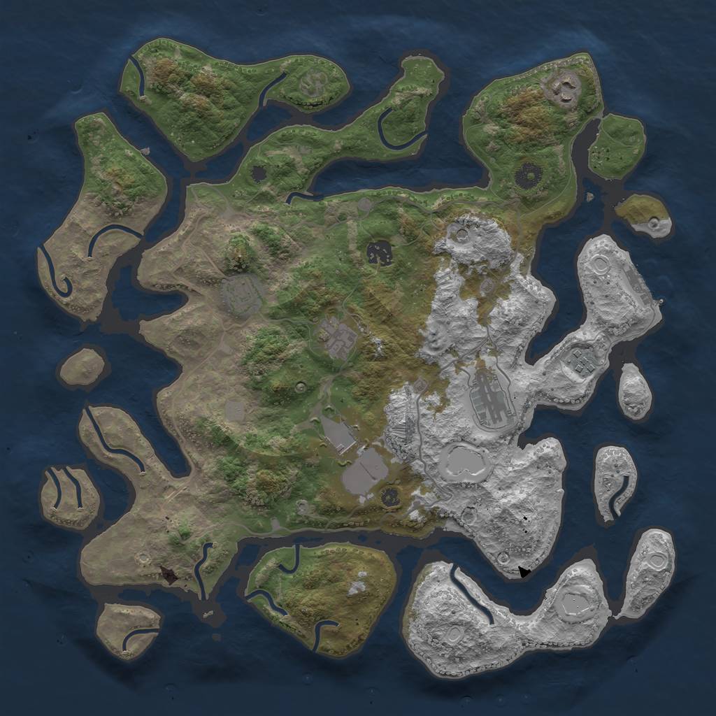Rust Map: Procedural Map, Size: 4000, Seed: 679582, 14 Monuments