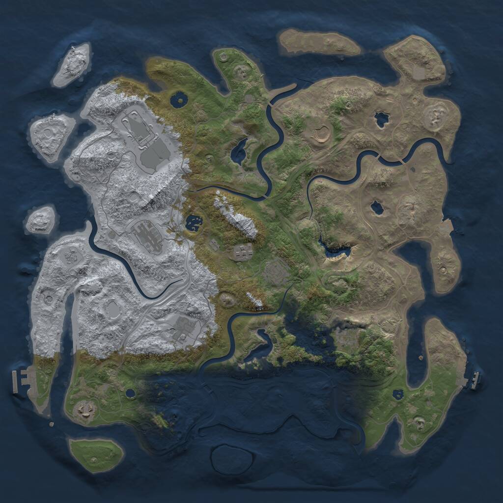 Rust Map: Procedural Map, Size: 4500, Seed: 369009, 15 Monuments