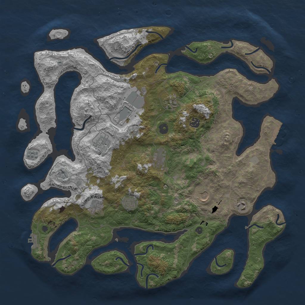 Rust Map: Procedural Map, Size: 4500, Seed: 6293772, 18 Monuments