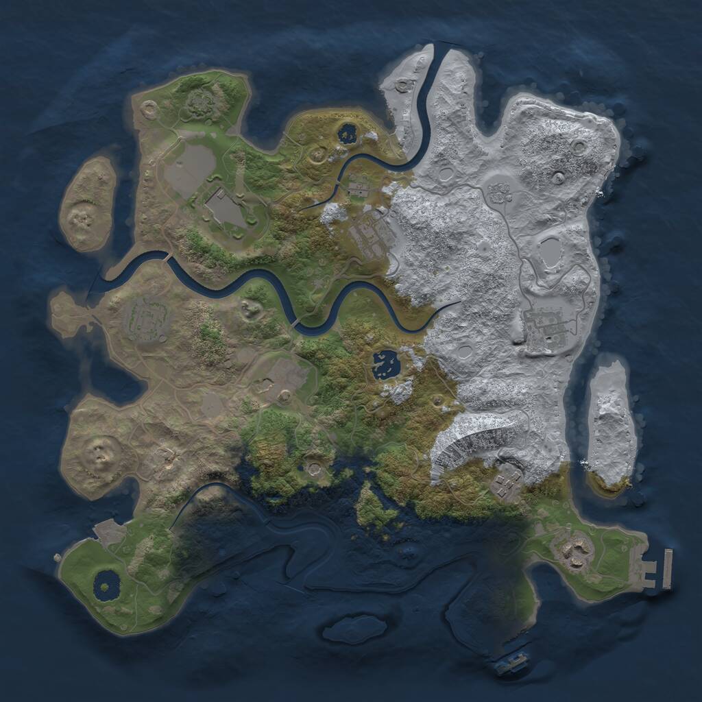 Rust Map: Procedural Map, Size: 3550, Seed: 367332, 14 Monuments