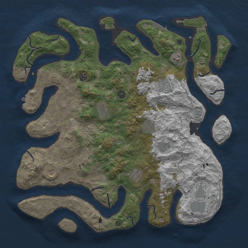 Rust Map: Procedural Map, Size: 4500, Seed: 5756839, 19 Monuments