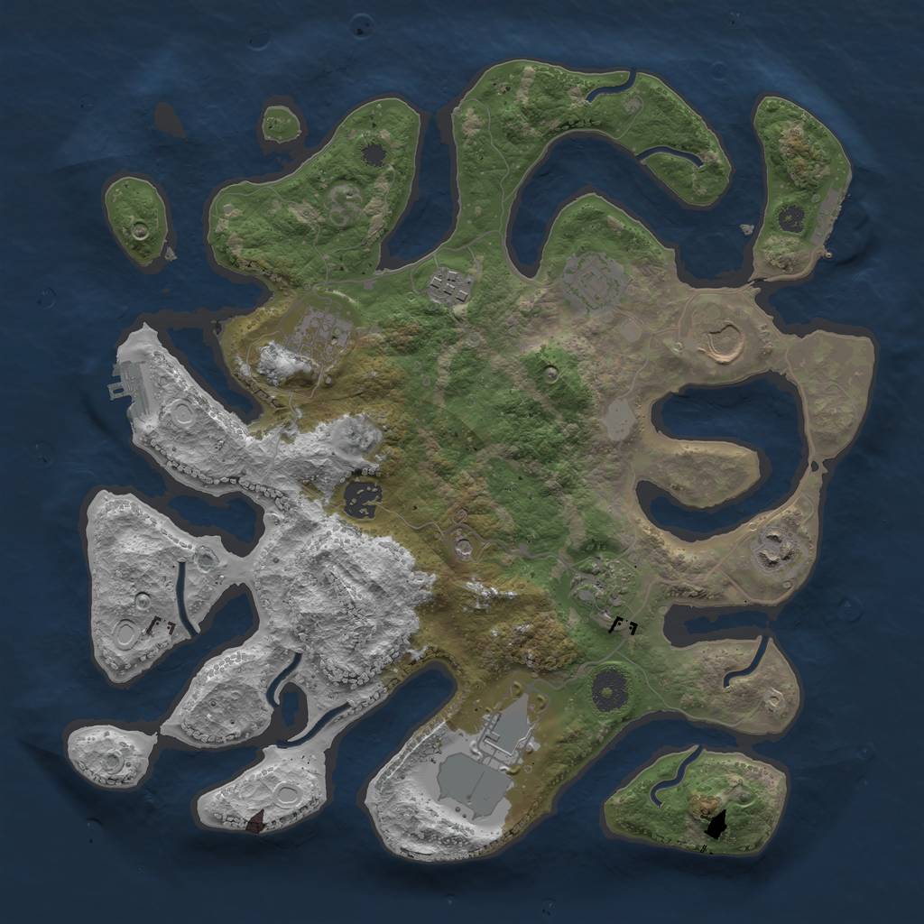 Rust Map: Procedural Map, Size: 3550, Seed: 220329, 16 Monuments