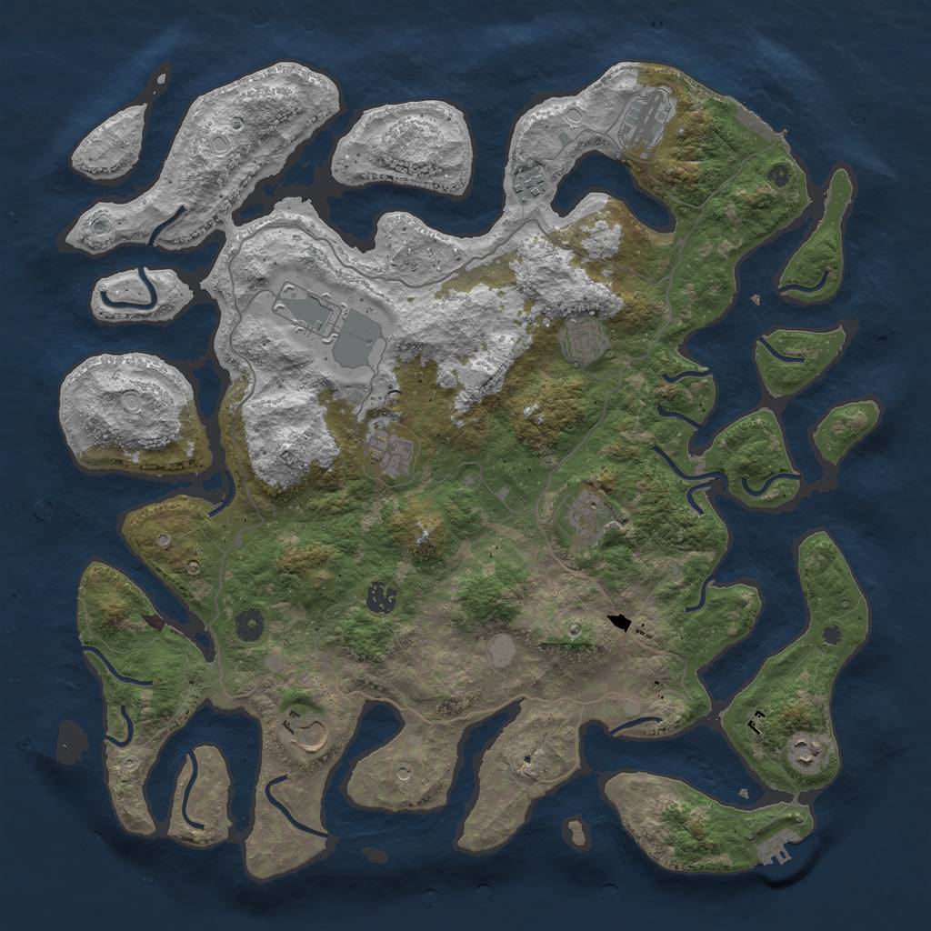 Rust Map: Procedural Map, Size: 4500, Seed: 2432340, 17 Monuments