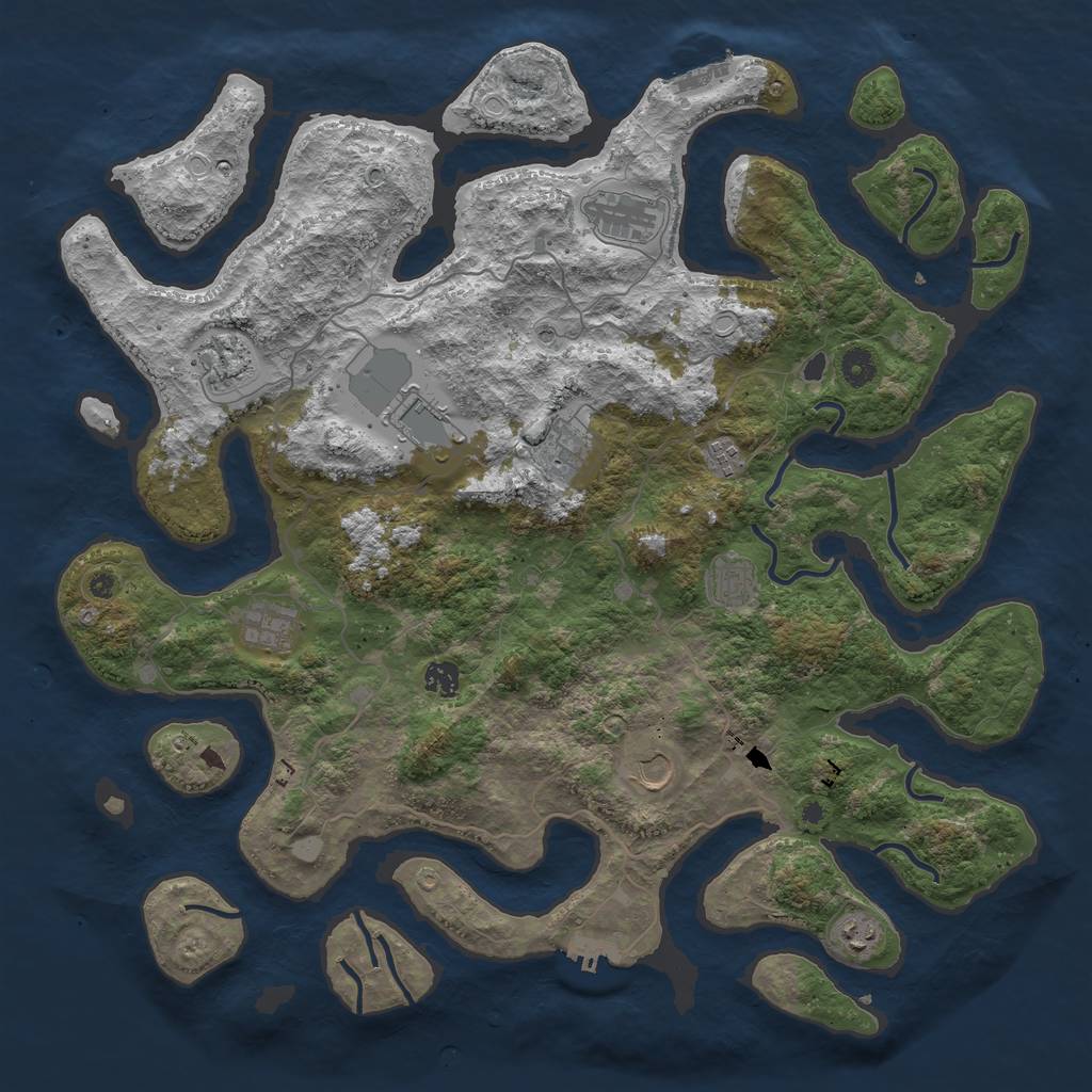 Rust Map: Procedural Map, Size: 4500, Seed: 1292059, 18 Monuments
