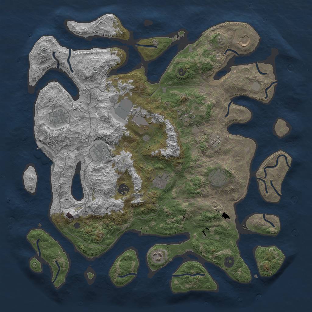 Rust Map: Procedural Map, Size: 4250, Seed: 70216, 17 Monuments
