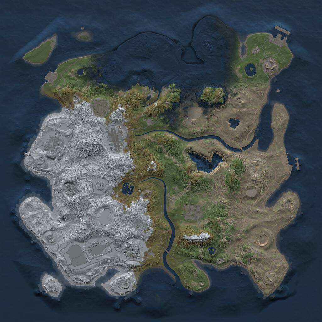 Rust Map: Procedural Map, Size: 4000, Seed: 8228, 17 Monuments