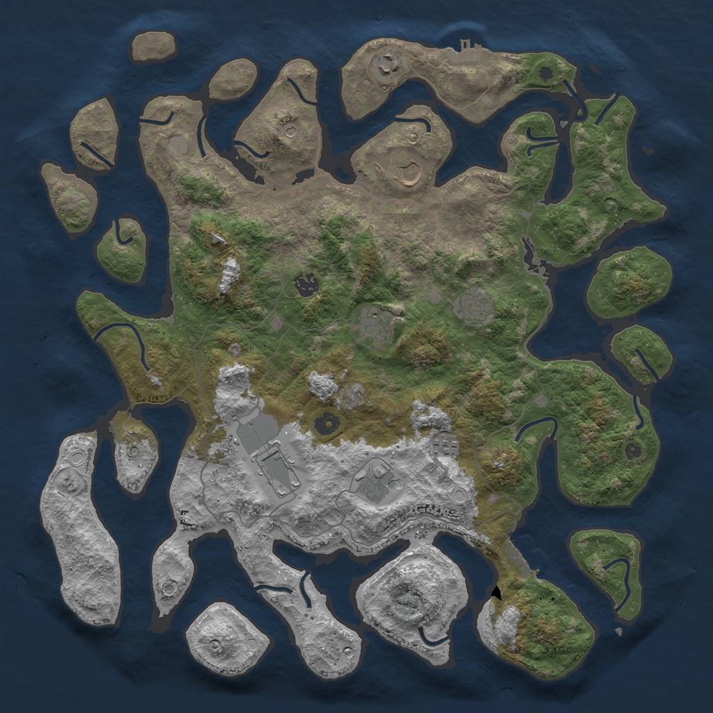 Rust Map: Procedural Map, Size: 4500, Seed: 5733640, 16 Monuments