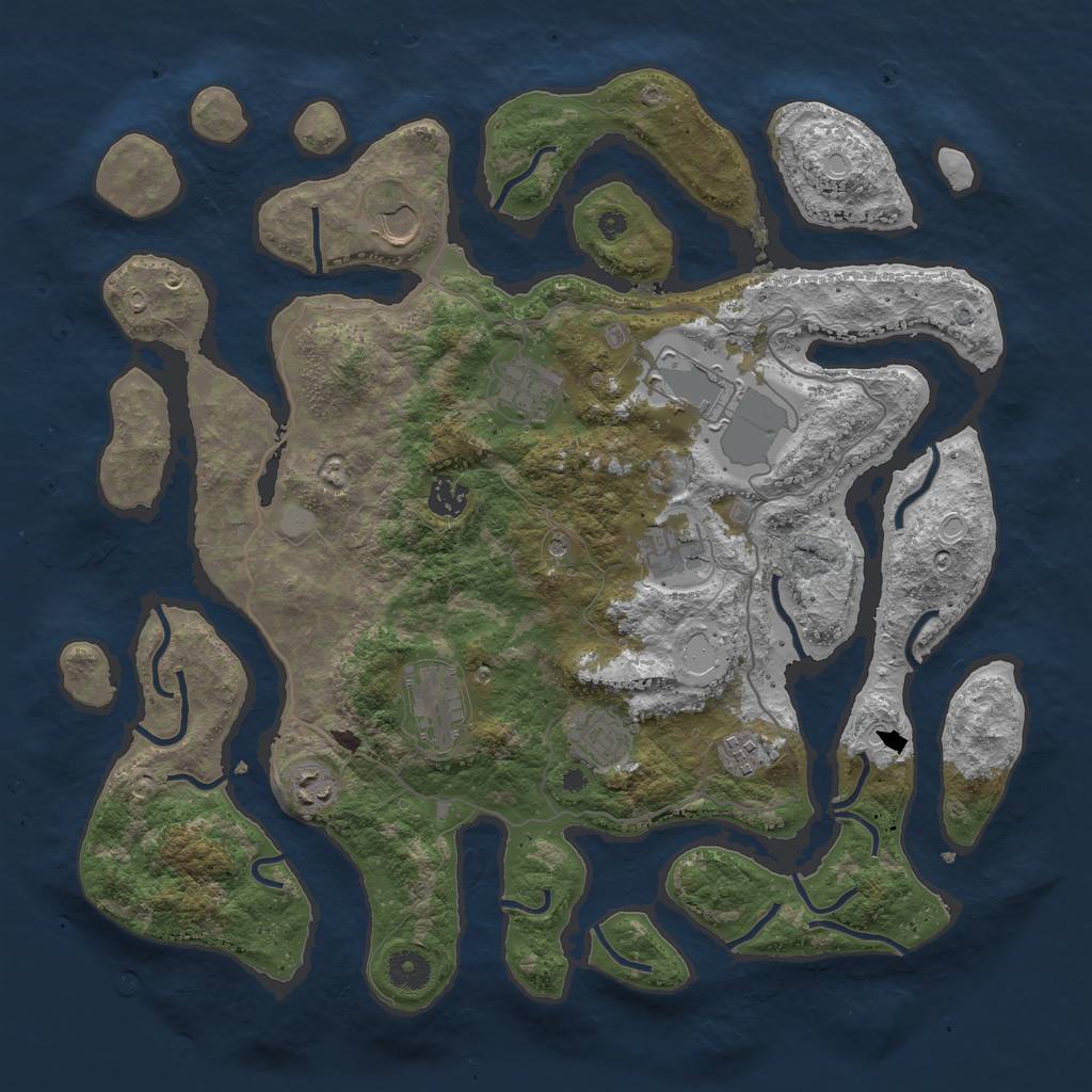 Rust Map: Procedural Map, Size: 4000, Seed: 4706, 15 Monuments