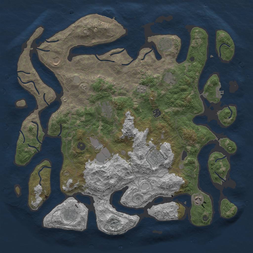 Rust Map: Procedural Map, Size: 4500, Seed: 2281623, 18 Monuments