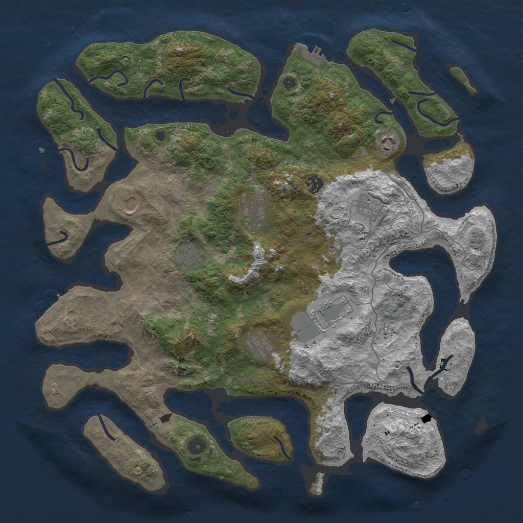Rust Map: Procedural Map, Size: 4500, Seed: 4612813, 17 Monuments