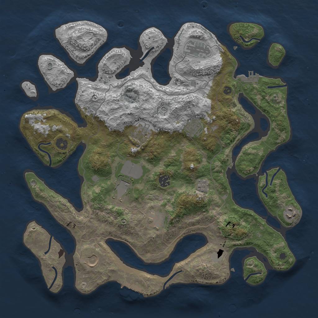 Rust Map: Procedural Map, Size: 4000, Seed: 2352317, 17 Monuments