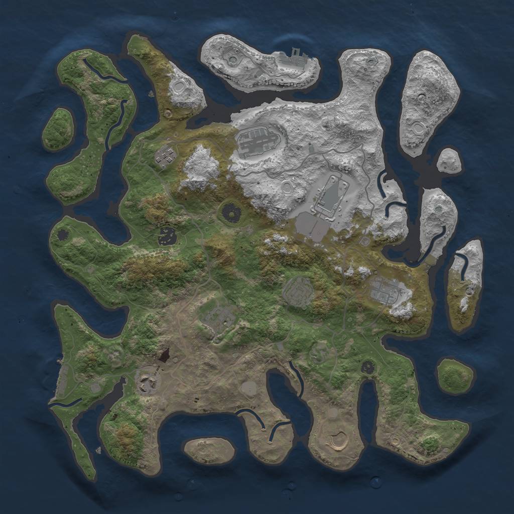 Rust Map: Procedural Map, Size: 4000, Seed: 403637, 17 Monuments