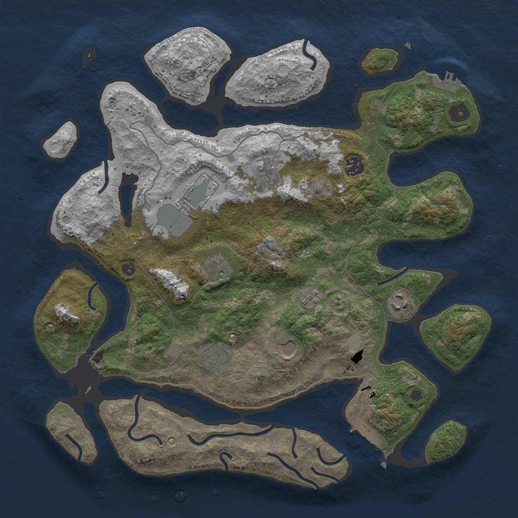 Rust Map: Procedural Map, Size: 4000, Seed: 180795353, 15 Monuments