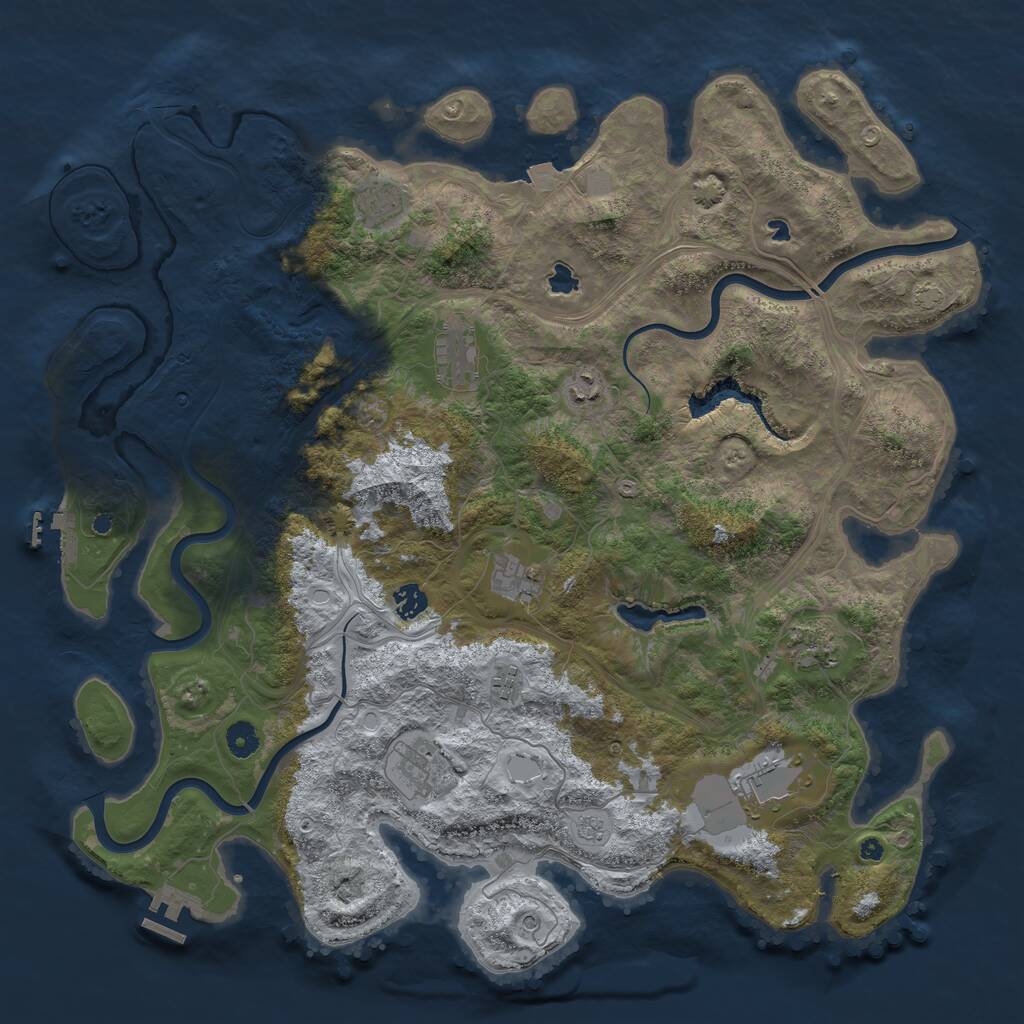 Rust Map: Procedural Map, Size: 4500, Seed: 969905, 15 Monuments