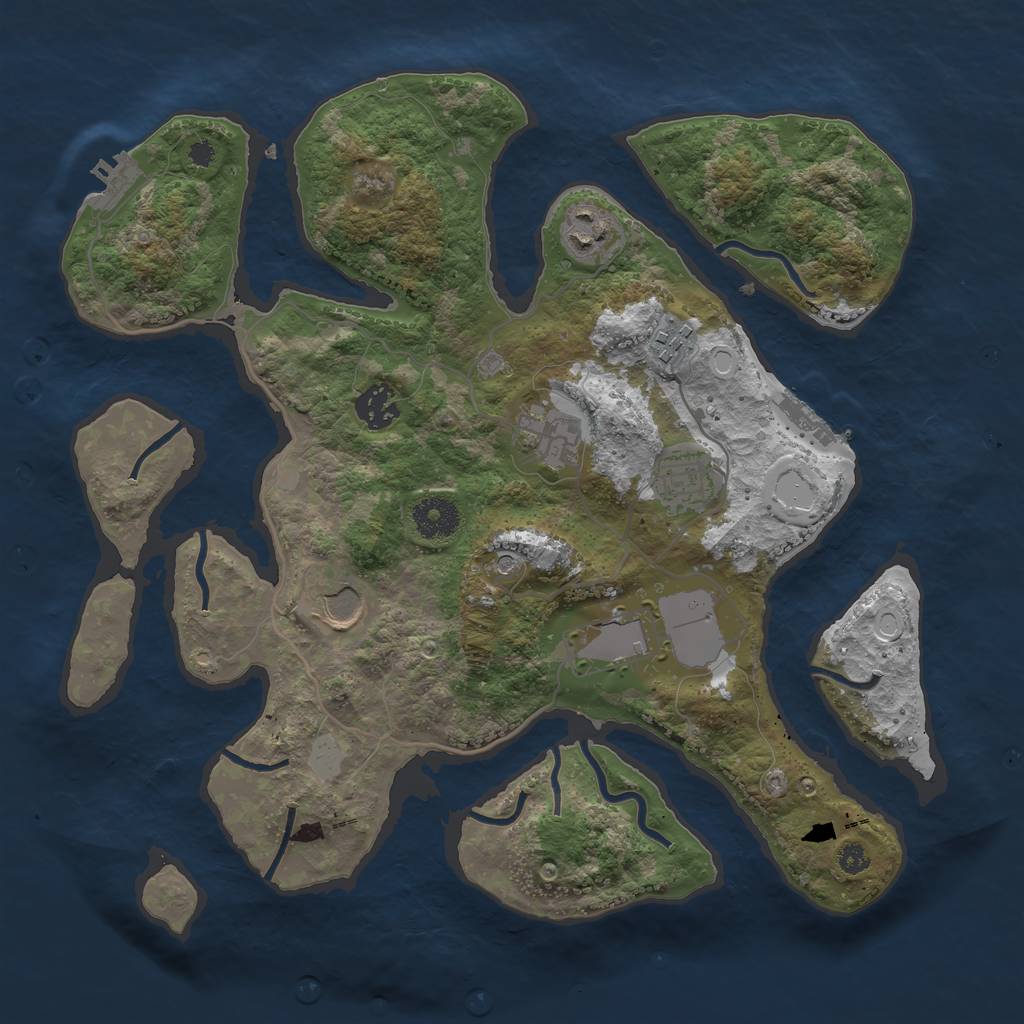 Rust Map: Procedural Map, Size: 3500, Seed: 1289676199, 15 Monuments