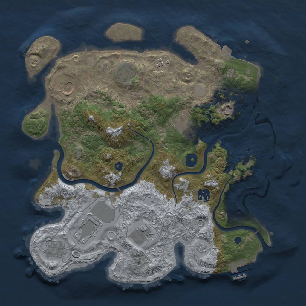 Rust Map: Procedural Map, Size: 3500, Seed: 4917164, 15 Monuments
