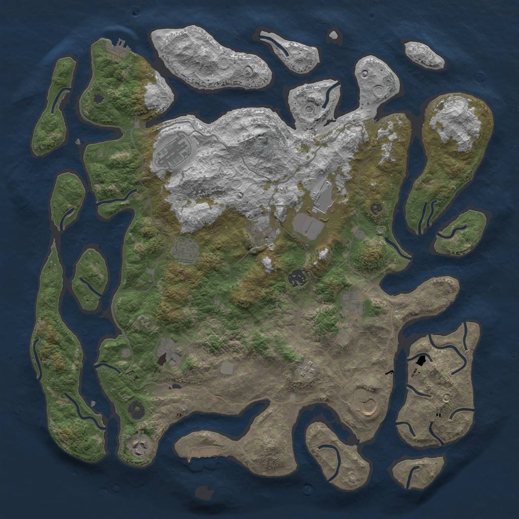 Rust Map: Procedural Map, Size: 4500, Seed: 4595283, 18 Monuments