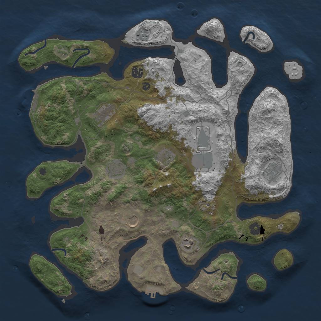 Rust Map: Procedural Map, Size: 4000, Seed: 794759, 18 Monuments