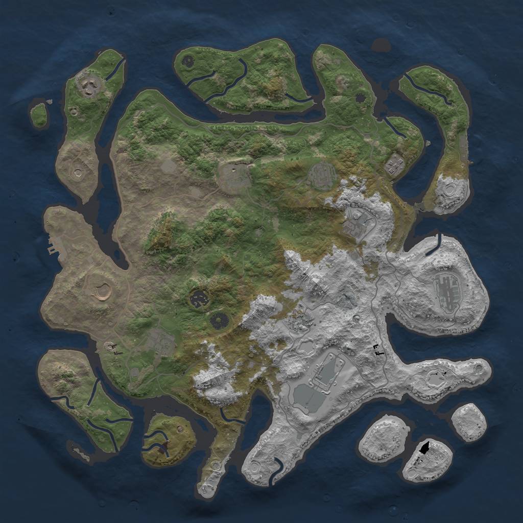 Rust Map: Procedural Map, Size: 4500, Seed: 3474252, 19 Monuments