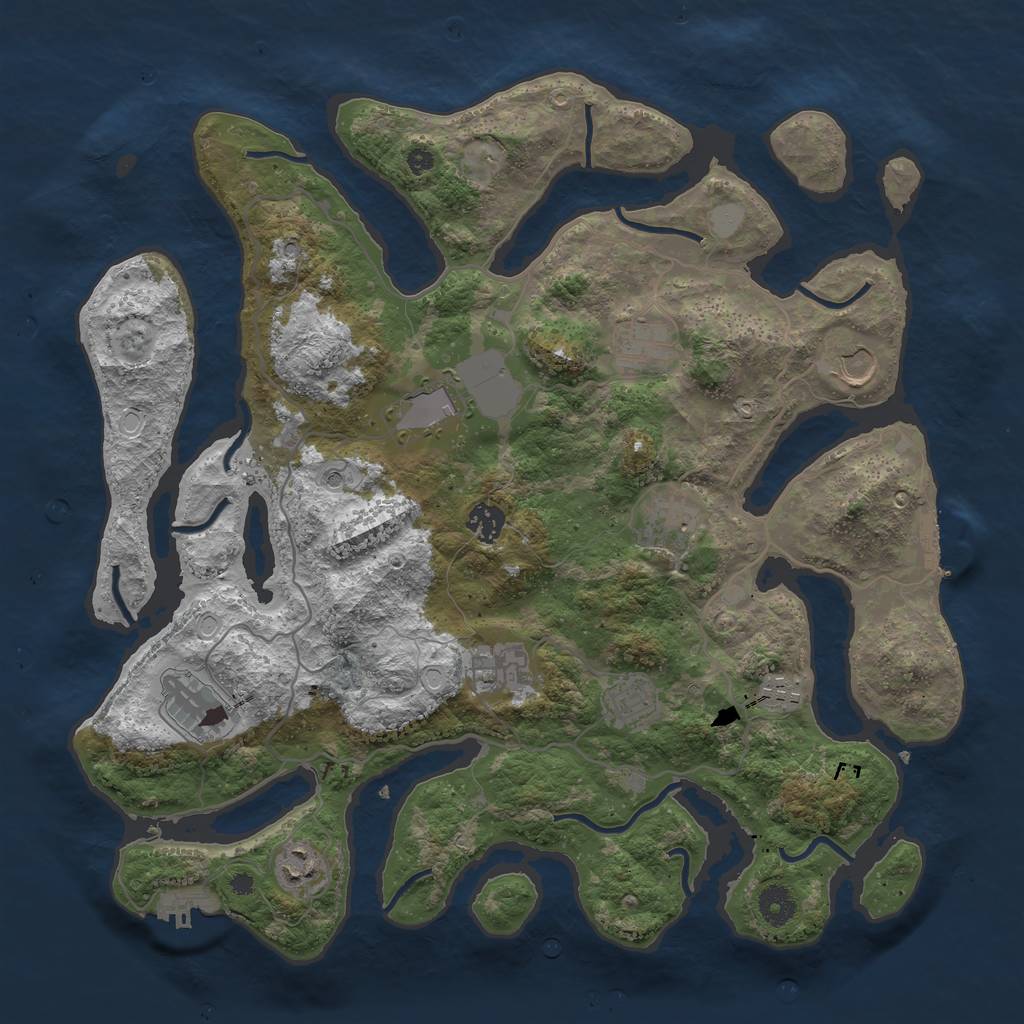 Rust Map: Procedural Map, Size: 4000, Seed: 679757, 18 Monuments