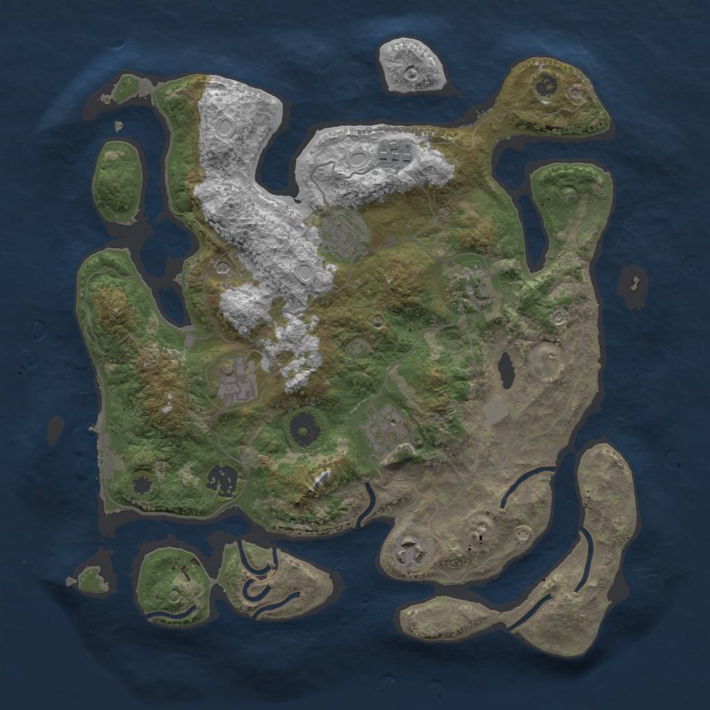 Rust Map: Procedural Map, Size: 3400, Seed: 615231999, 14 Monuments