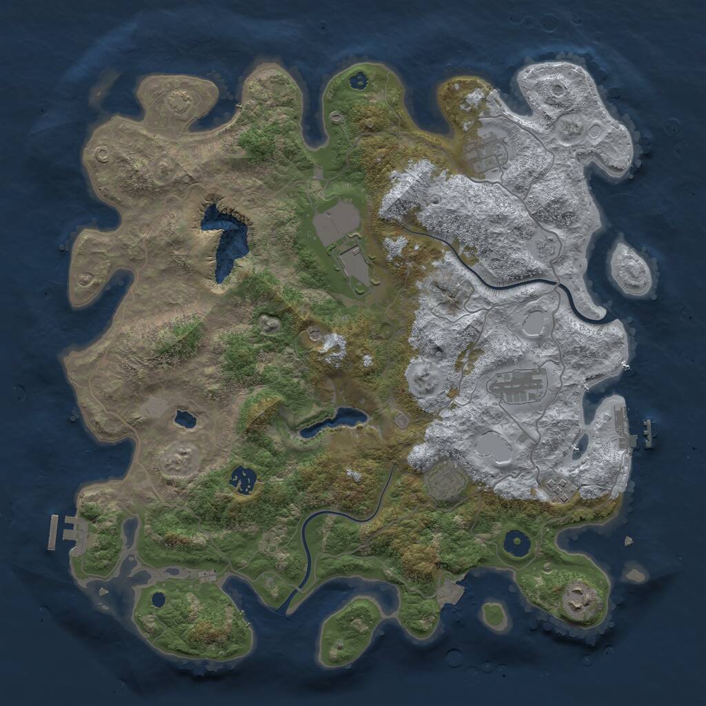Rust Map: Procedural Map, Size: 4000, Seed: 189679, 13 Monuments