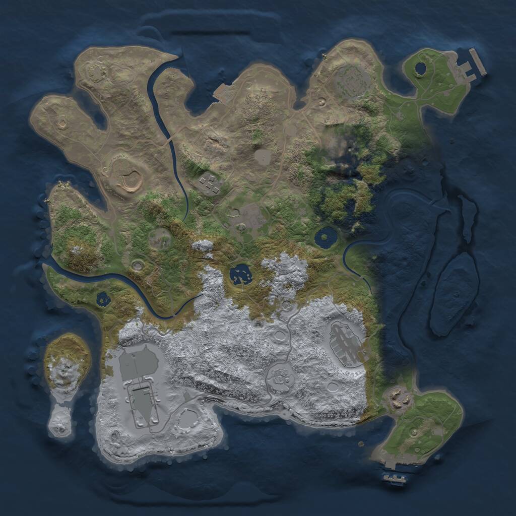 Rust Map: Procedural Map, Size: 3550, Seed: 93635, 15 Monuments