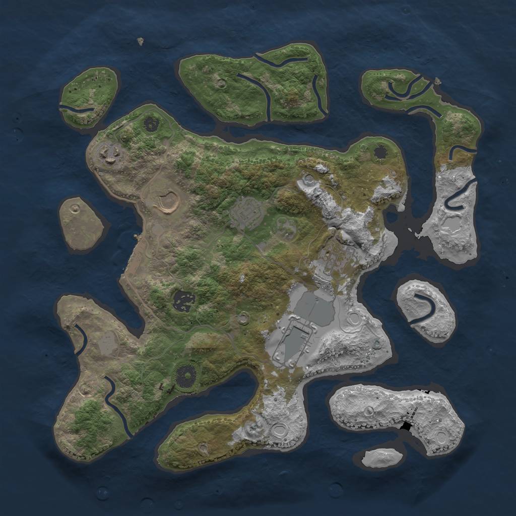 Rust Map: Procedural Map, Size: 3500, Seed: 4768347, 13 Monuments