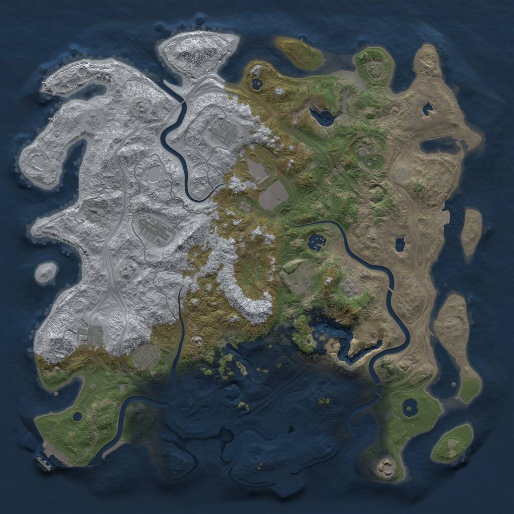 Rust Map: Procedural Map, Size: 4500, Seed: 5685665, 16 Monuments