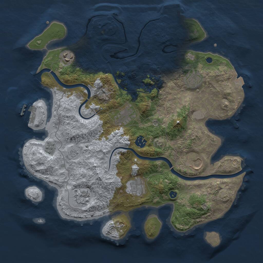 Rust Map: Procedural Map, Size: 3550, Seed: 119046, 14 Monuments