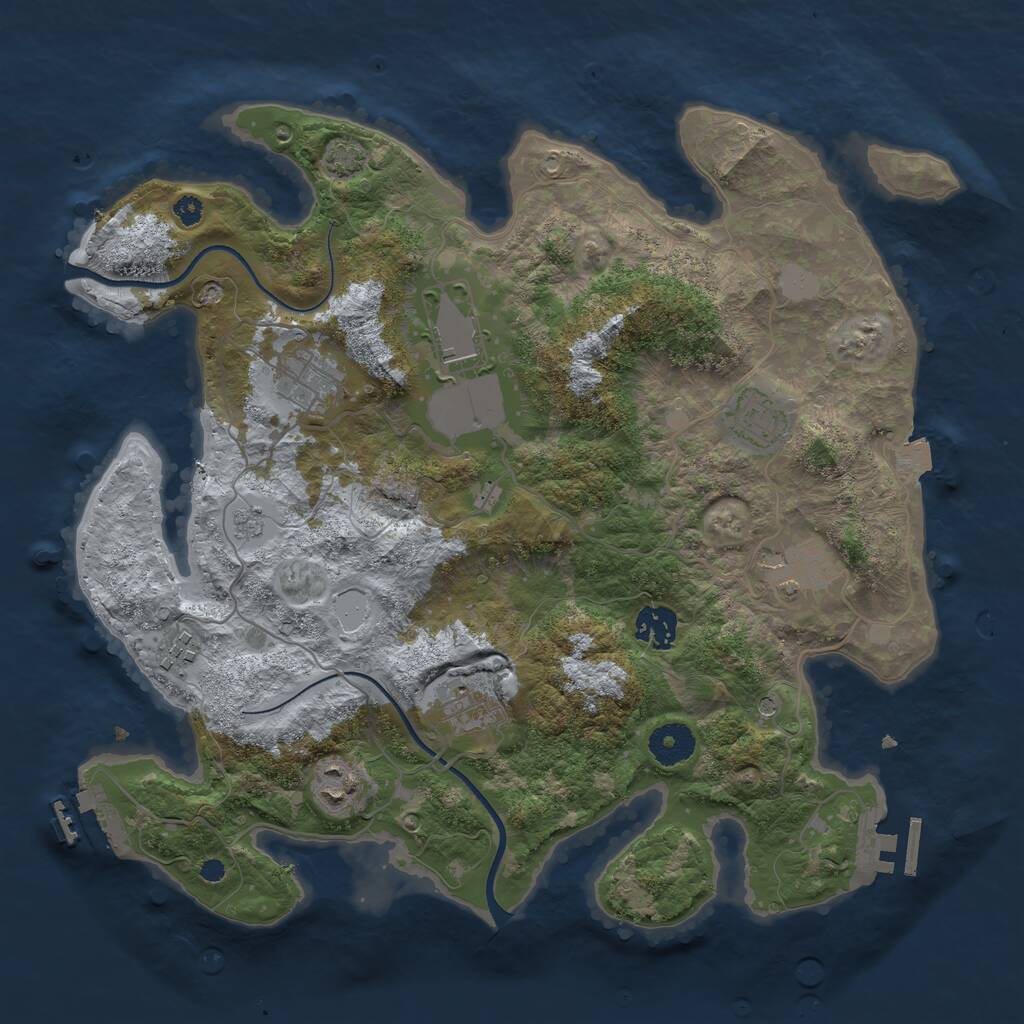 Rust Map: Procedural Map, Size: 3550, Seed: 82026, 14 Monuments