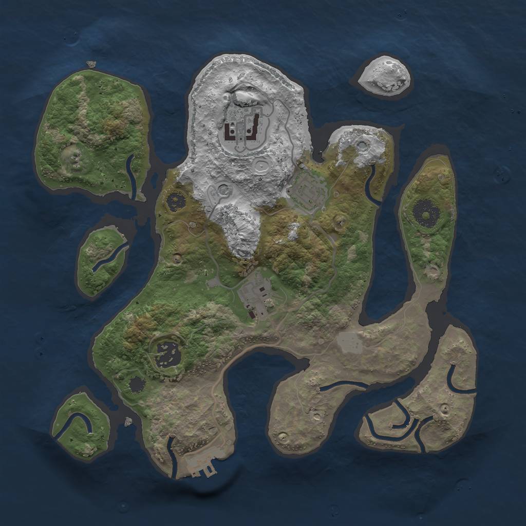 Rust Map: Procedural Map, Size: 2901, Seed: 1, 11 Monuments