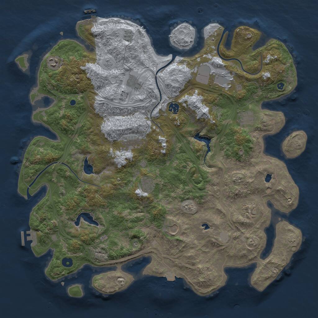 Rust Map: Procedural Map, Size: 4500, Seed: 5413149, 16 Monuments