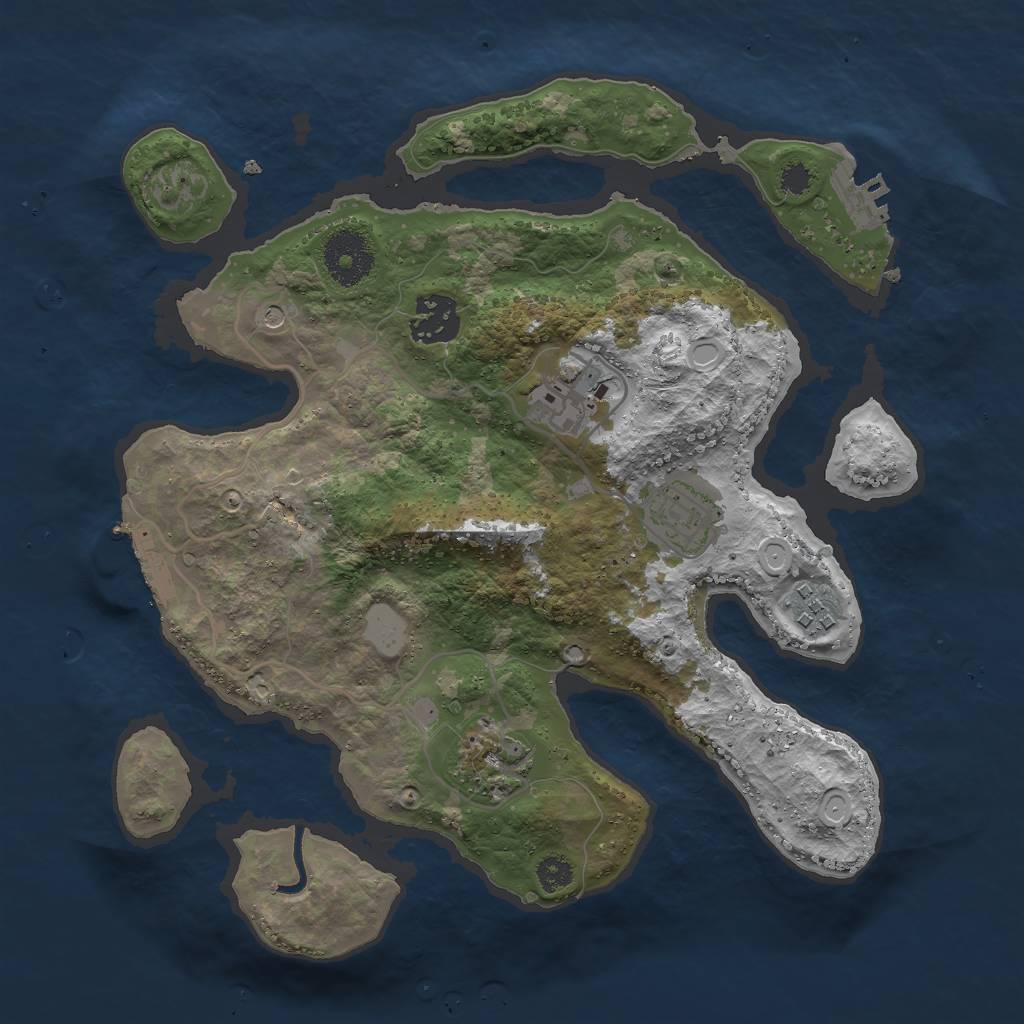 Rust Map: Procedural Map, Size: 3000, Seed: 172993963, 13 Monuments