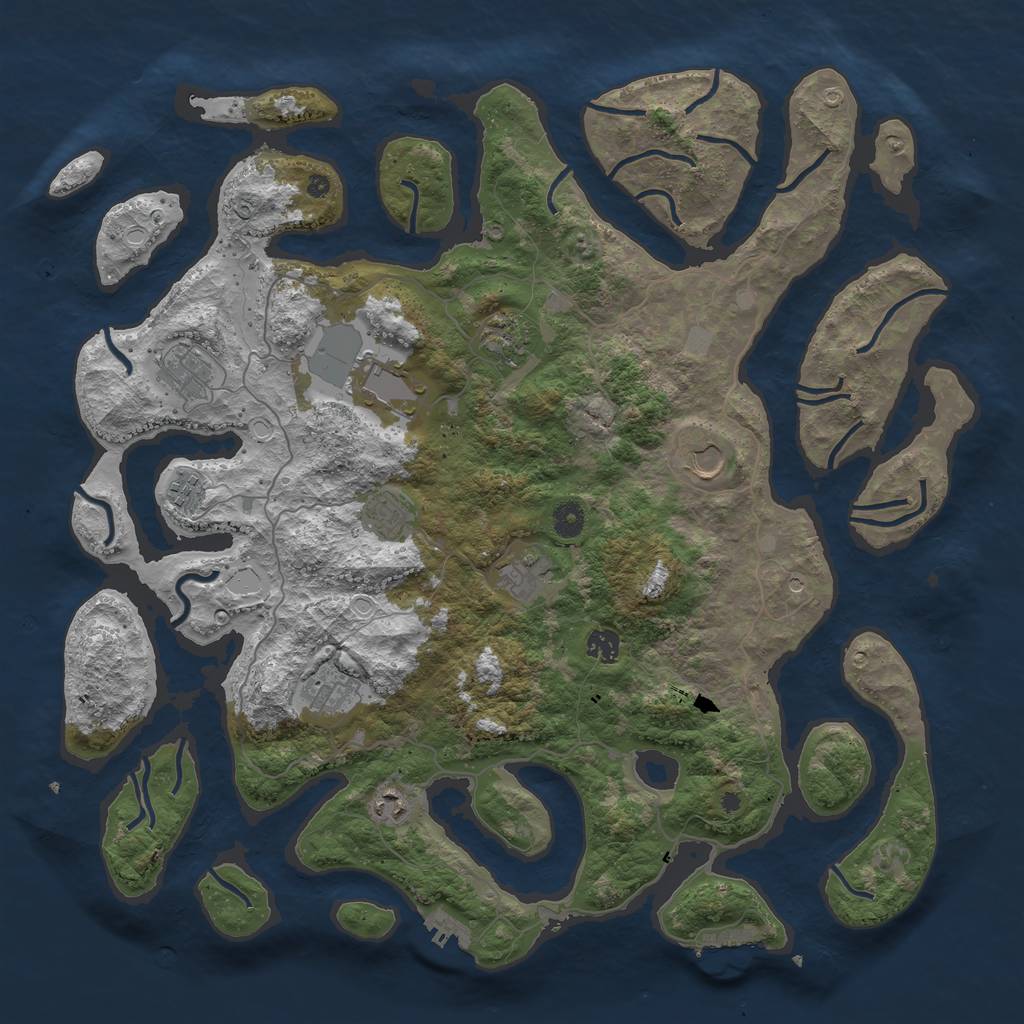 Rust Map: Procedural Map, Size: 4500, Seed: 4146266, 18 Monuments