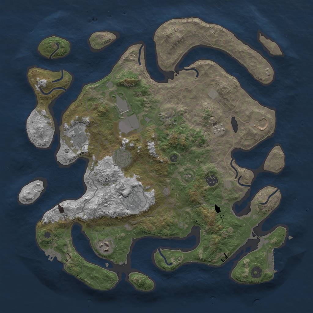Rust Map: Procedural Map, Size: 4000, Seed: 368450, 17 Monuments