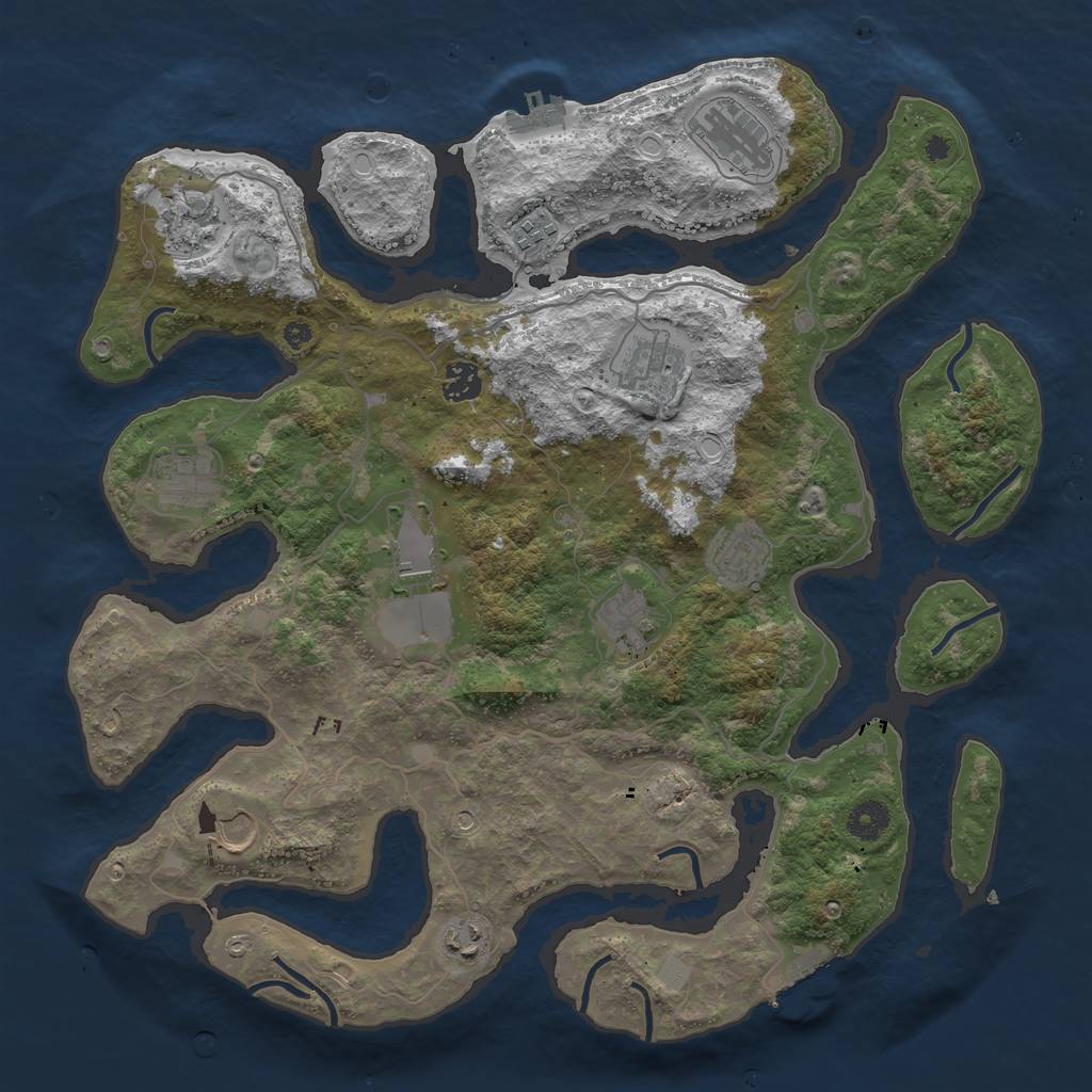 Rust Map: Procedural Map, Size: 4000, Seed: 822586, 19 Monuments