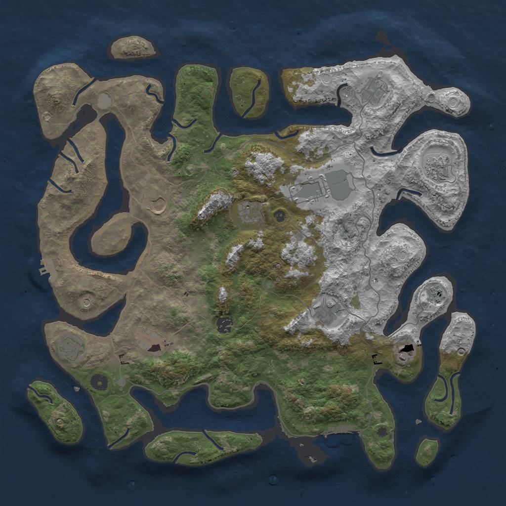 Rust Map: Procedural Map, Size: 4500, Seed: 4855696, 19 Monuments